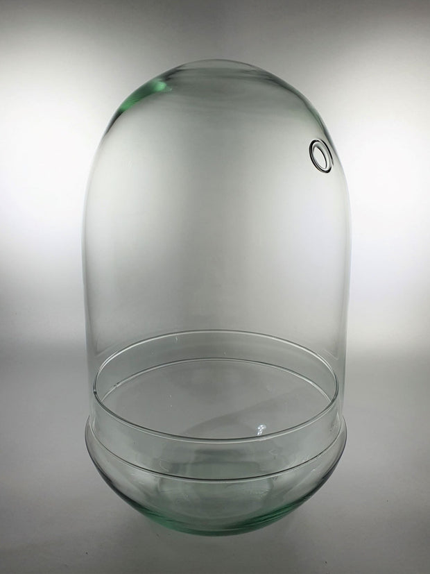 Glasgefäß | Ø18,5-H:30 Glasschale und Kuppel mit Loch