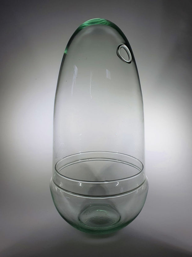 Glasgefäß | Ø12,8-H:25 Glasschale und Kuppel mit Loch